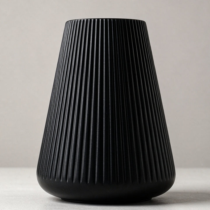 Modern Vertical Ribbed Ceramic Vase Stornfeild