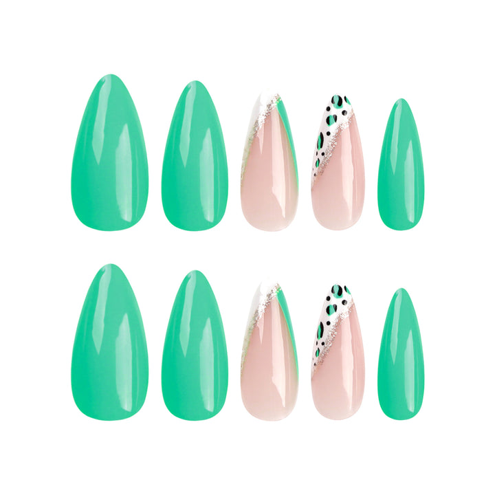 Artistic stiletto nails with glamorous color play Stornfield