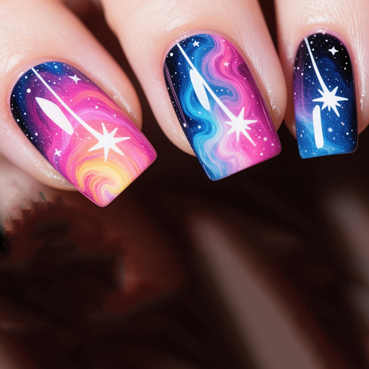 Galactic Art Nails In Modern Color Shading Design Stornfield