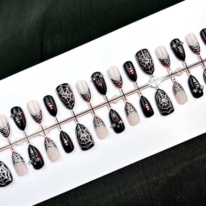 Elegant Polka Dot and Lace Press-On Nail Set
