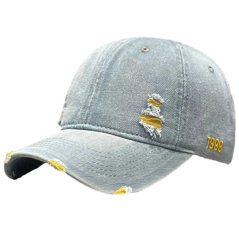 Unisex Distressed Denim Baseball Cap Stornfield