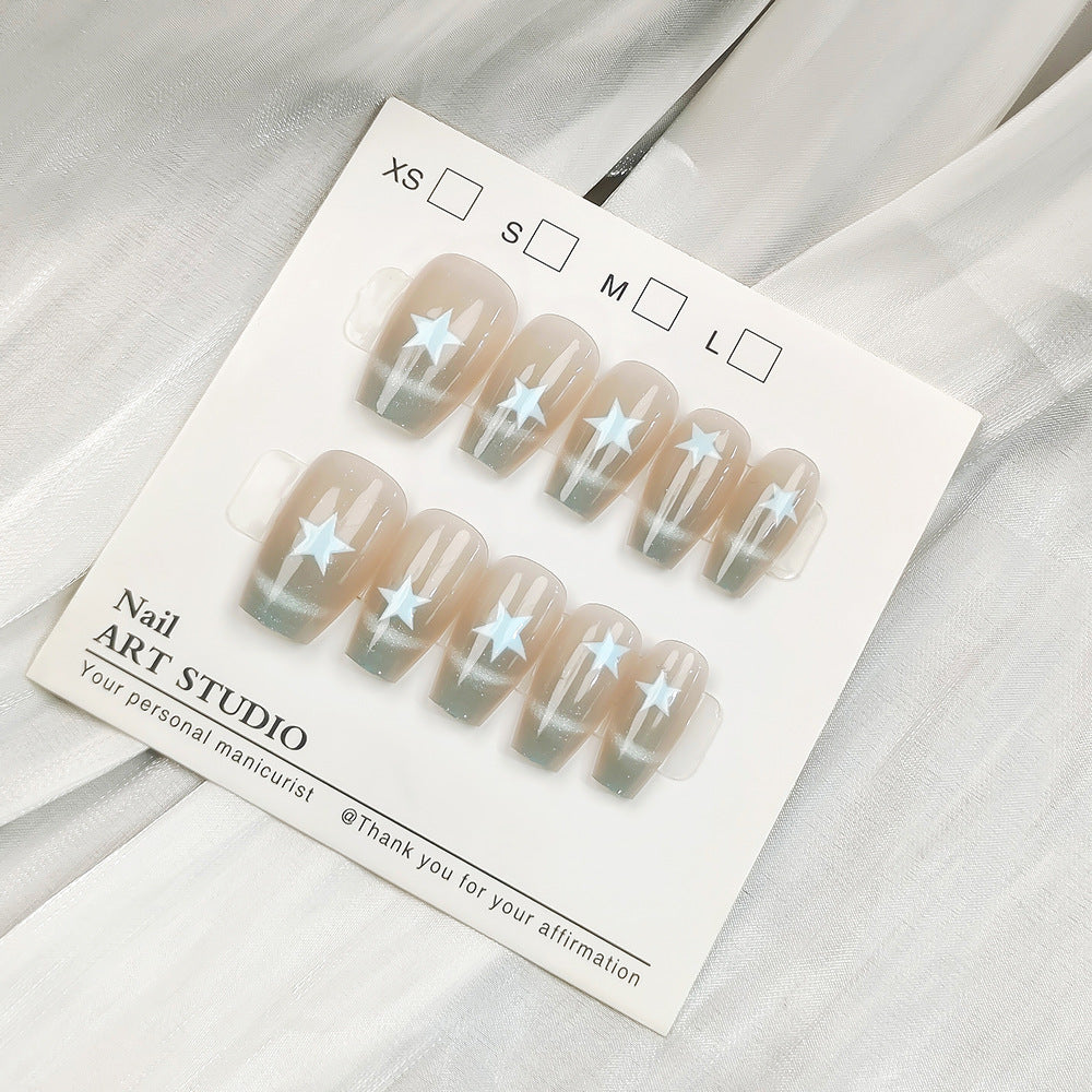 Glamorous Artificial Nails with Shimmering Design Stornfield