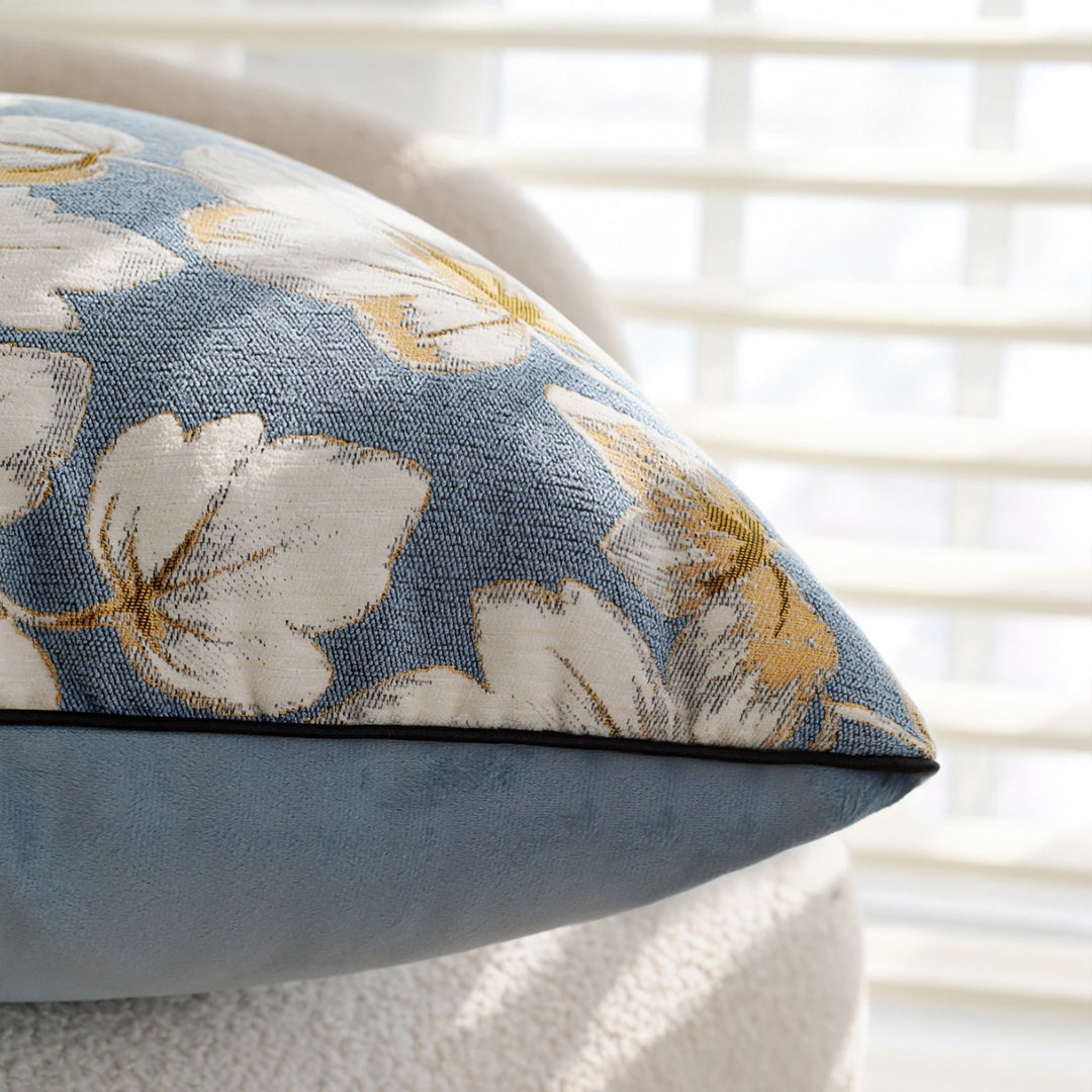 Elegant decorative pillow with floral print