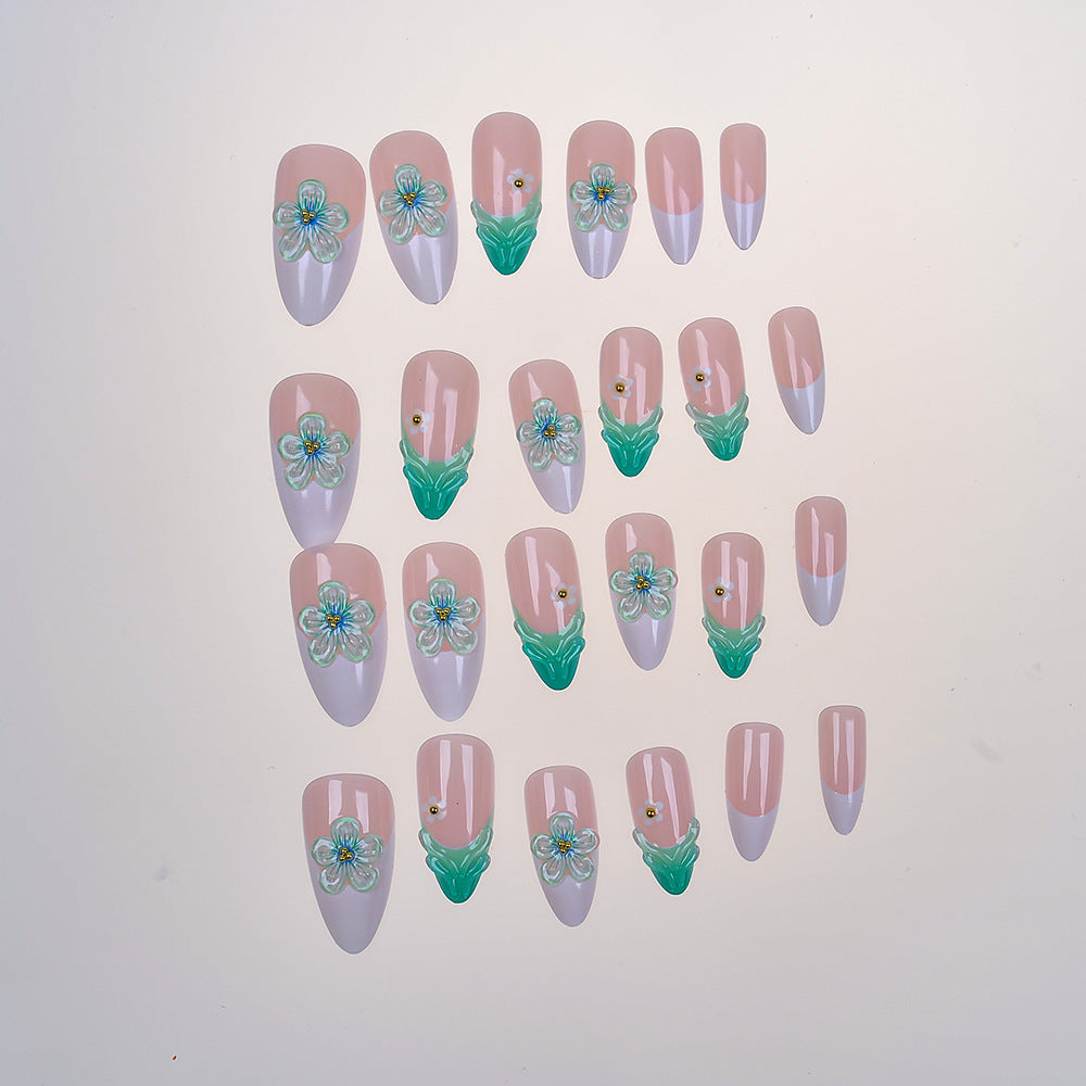 Floral-Embellished Press-On Nail Set Stornfield