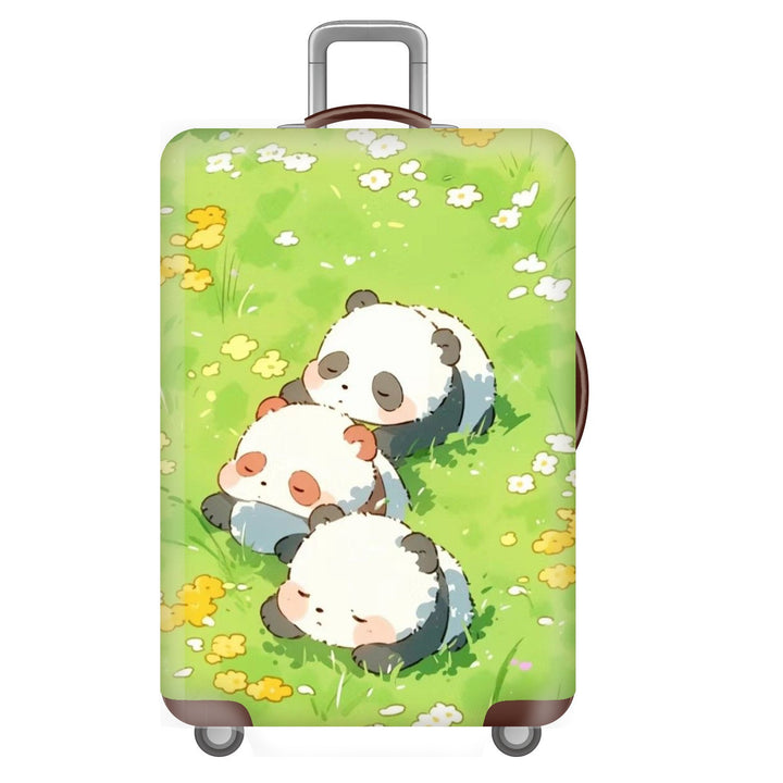 Unisex non-elastic suitcase cover for hard shell trolley with cute panda design, stretch protective cover with handle and wheel openings Stornfield