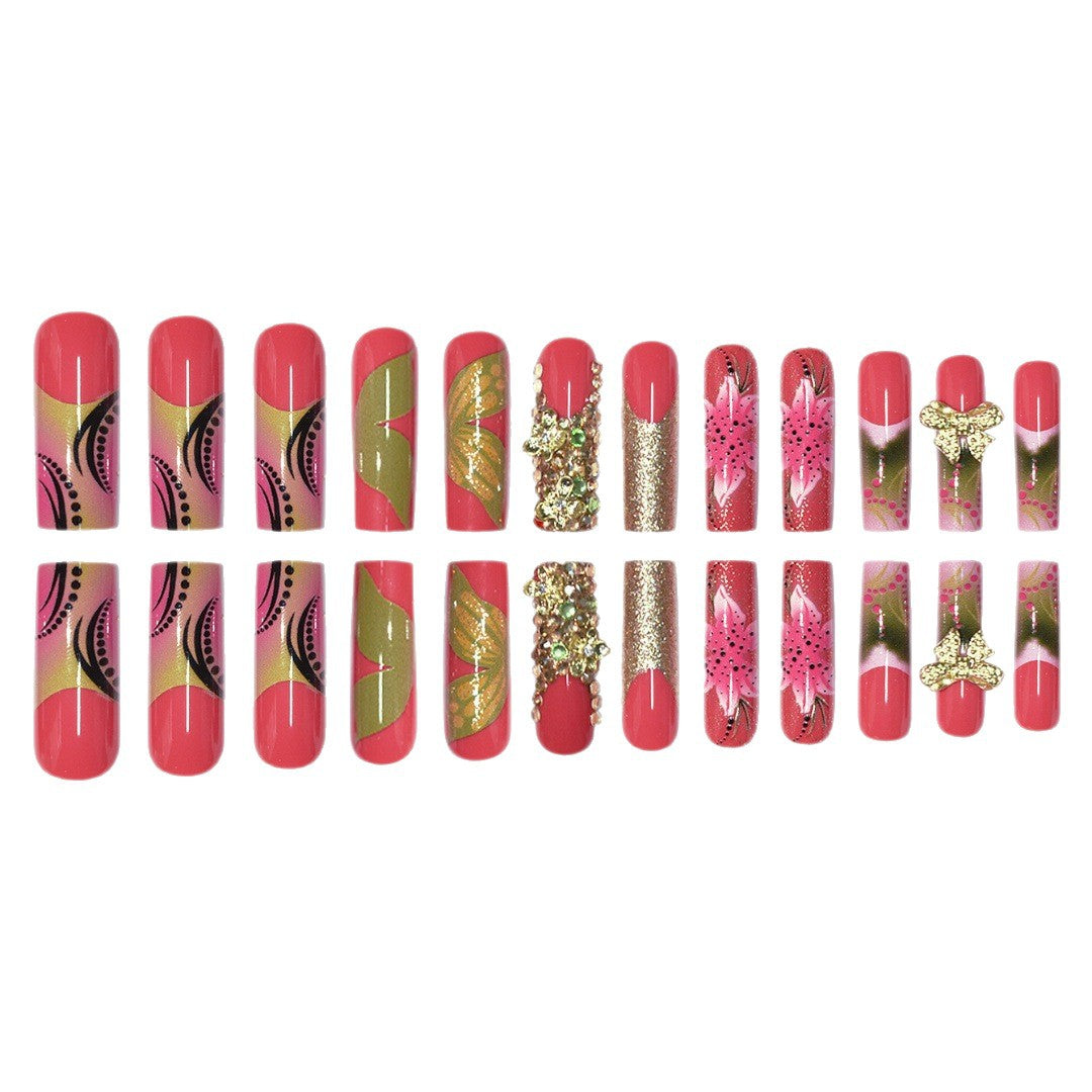 3D Floral Gemstone Press-On Nail Art Stornfield
