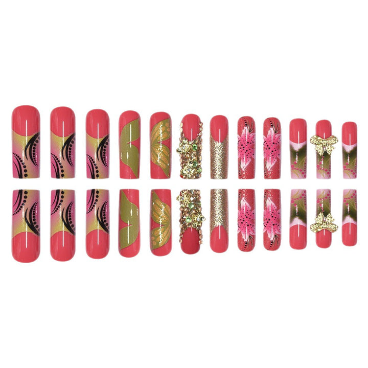 3D Floral Gemstone Press-On Nail Art Stornfield