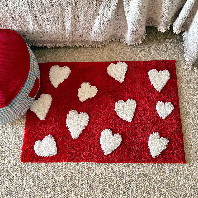 Cozy Heart-Themed Area Rug