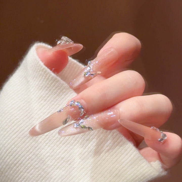 Luxury Rhinestone-Accented Stiletto Press-On Nails Stornfield