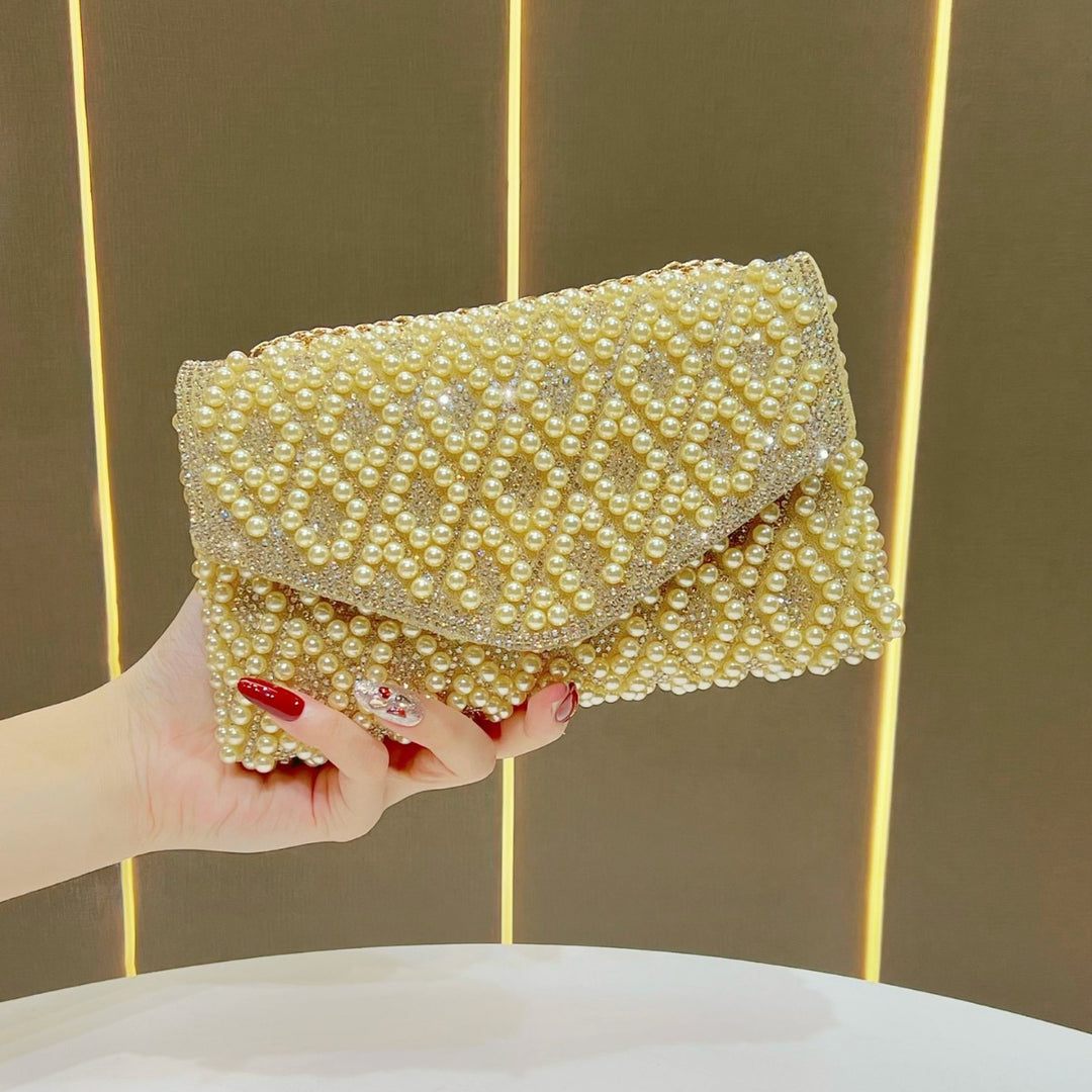 Elegant Pearl Beaded Clutch