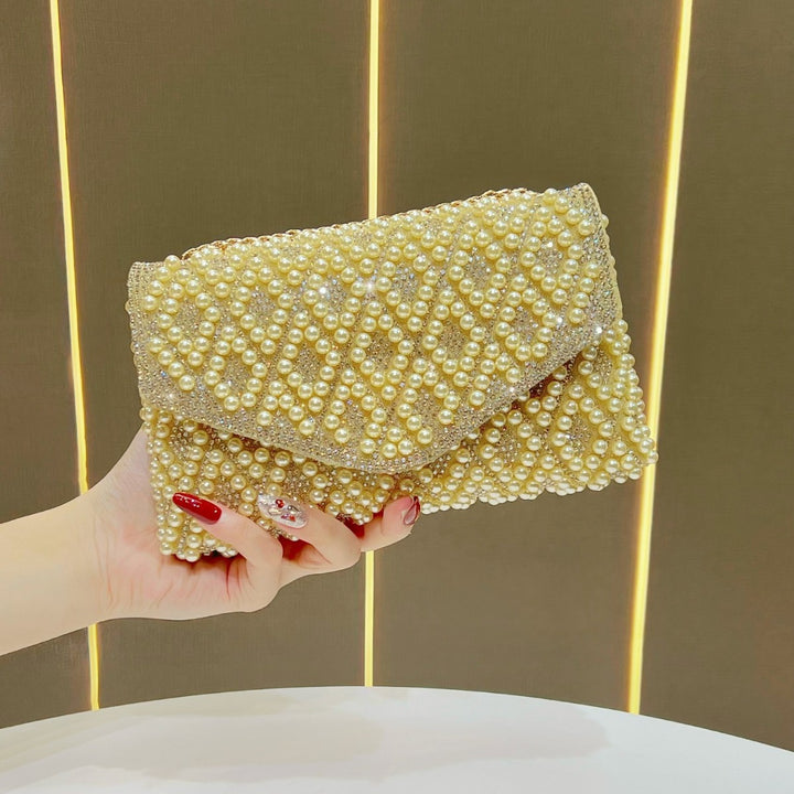 Elegant Pearl Beaded Clutch