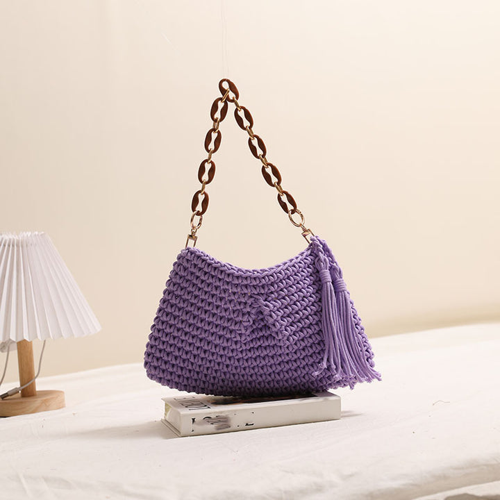 Handcrafted macrame bag with fashionable fringes Stornfield