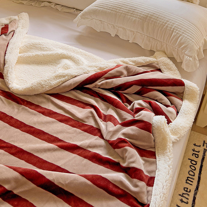 Sherpa Reversible Plush Throw Blanket