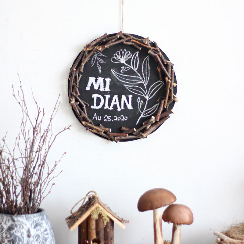 Decorative wall table with rustic frame Stornfield
