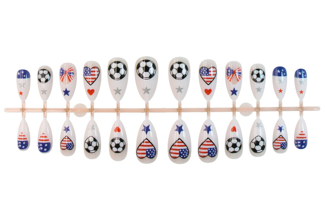 Creative Nail Art Set with Sports Motifs and Patriotic Symbols Stornfield