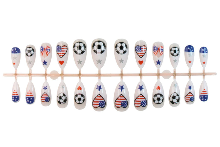 Creative Nail Art Set with Sports Motifs and Patriotic Symbols Stornfield