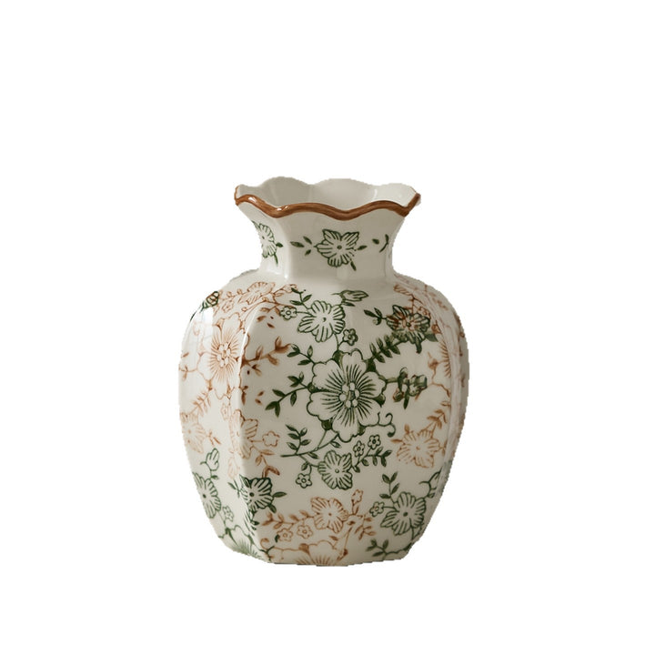 Elegant ceramic vase with floral pattern Stornfield