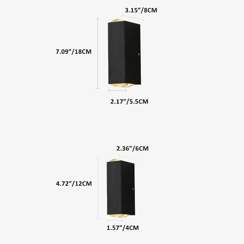 Stornfield | Modern Waterproof LED Outdoor Wall Light | Rectangular Up/Down Aluminum Fixture