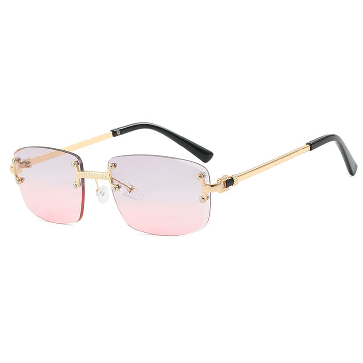 Women's elegant square sunglasses with transparent lenses and high-quality metal frame Stornfield