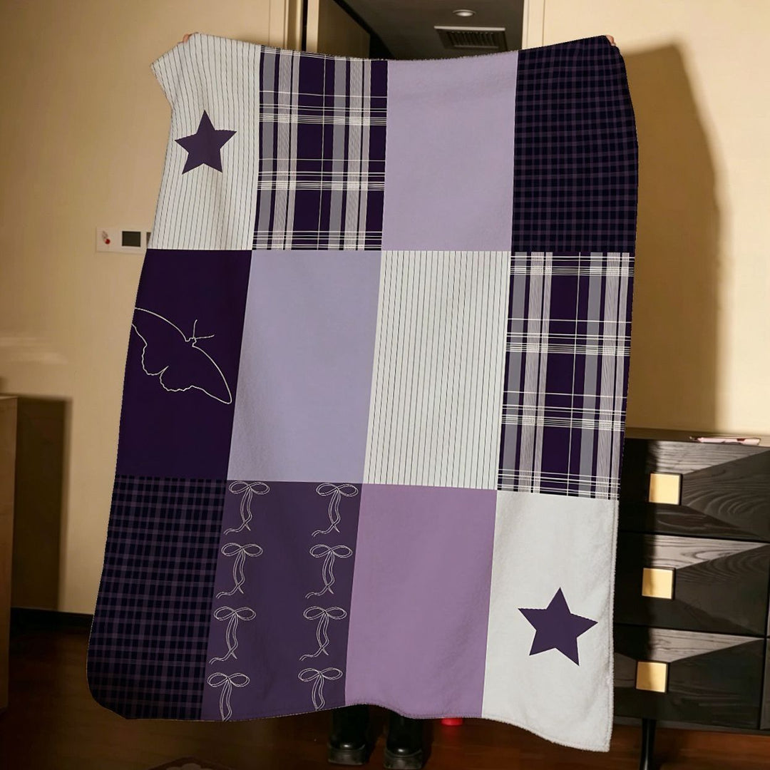 Patchwork Fleece Throw Blanket