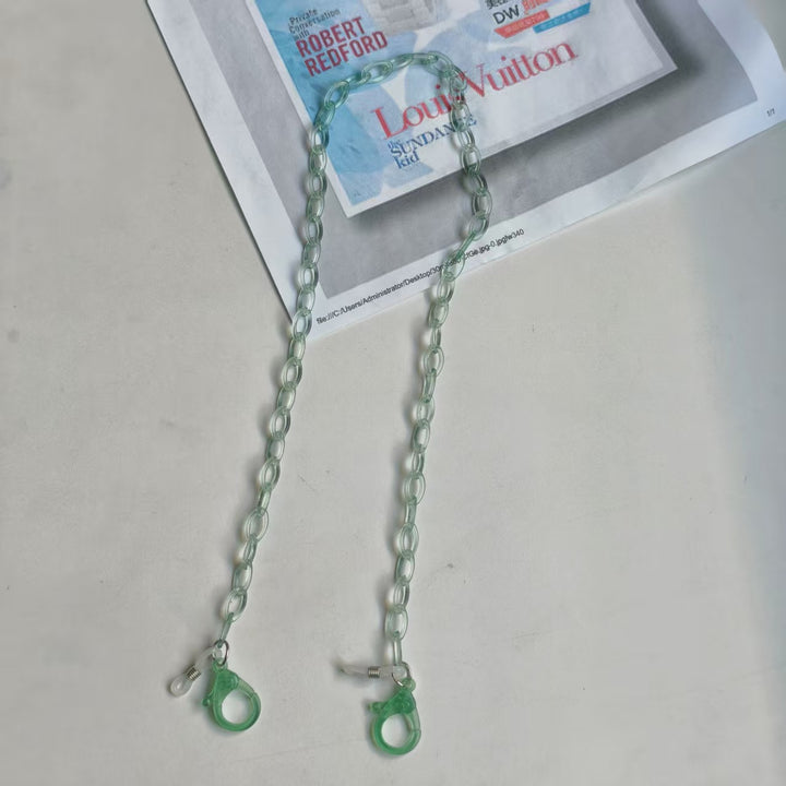 Handmade Glasses Holder Chain Made of Transparent Material Stornfield