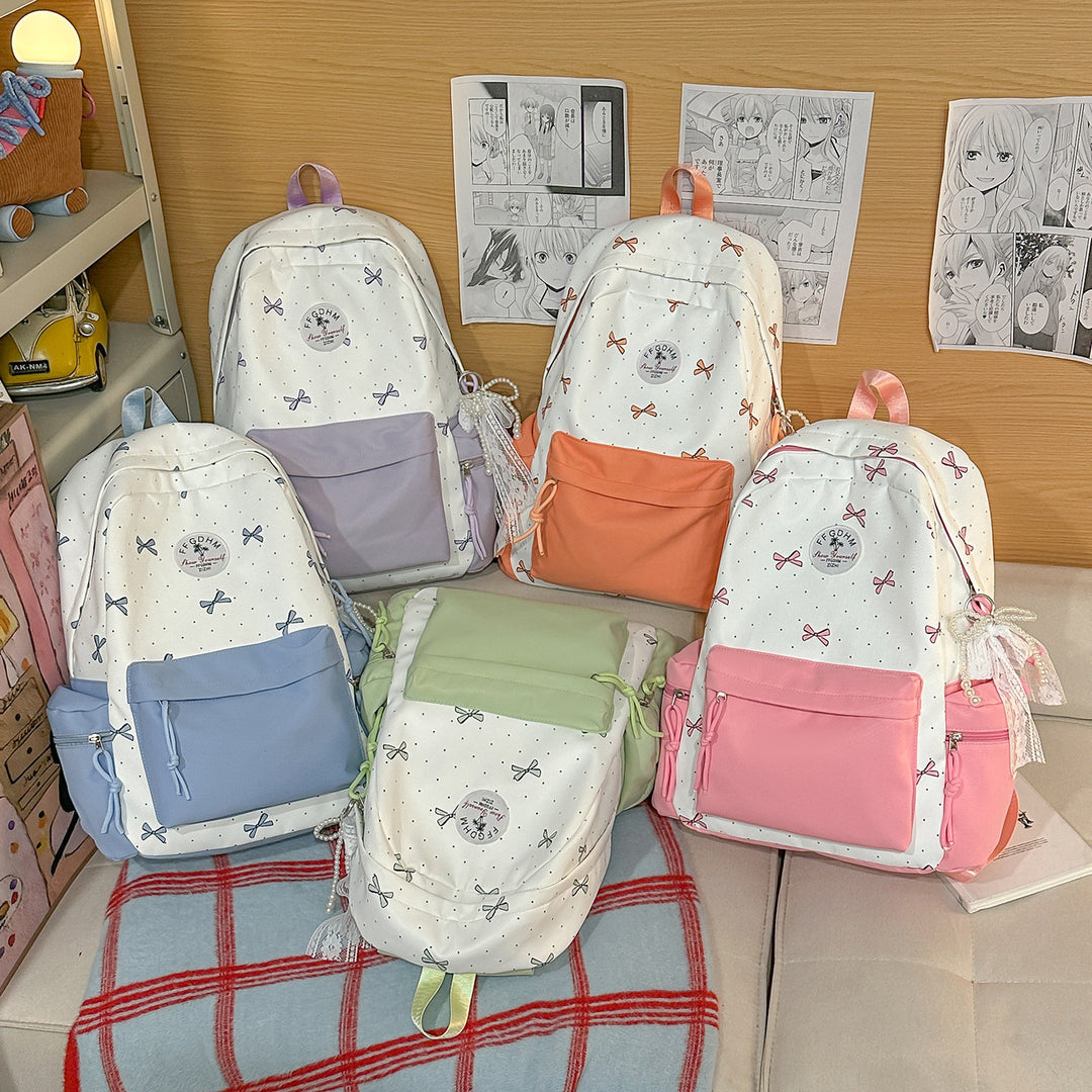 Stylish Bow-Embellished Casual Backpack Stornfield
