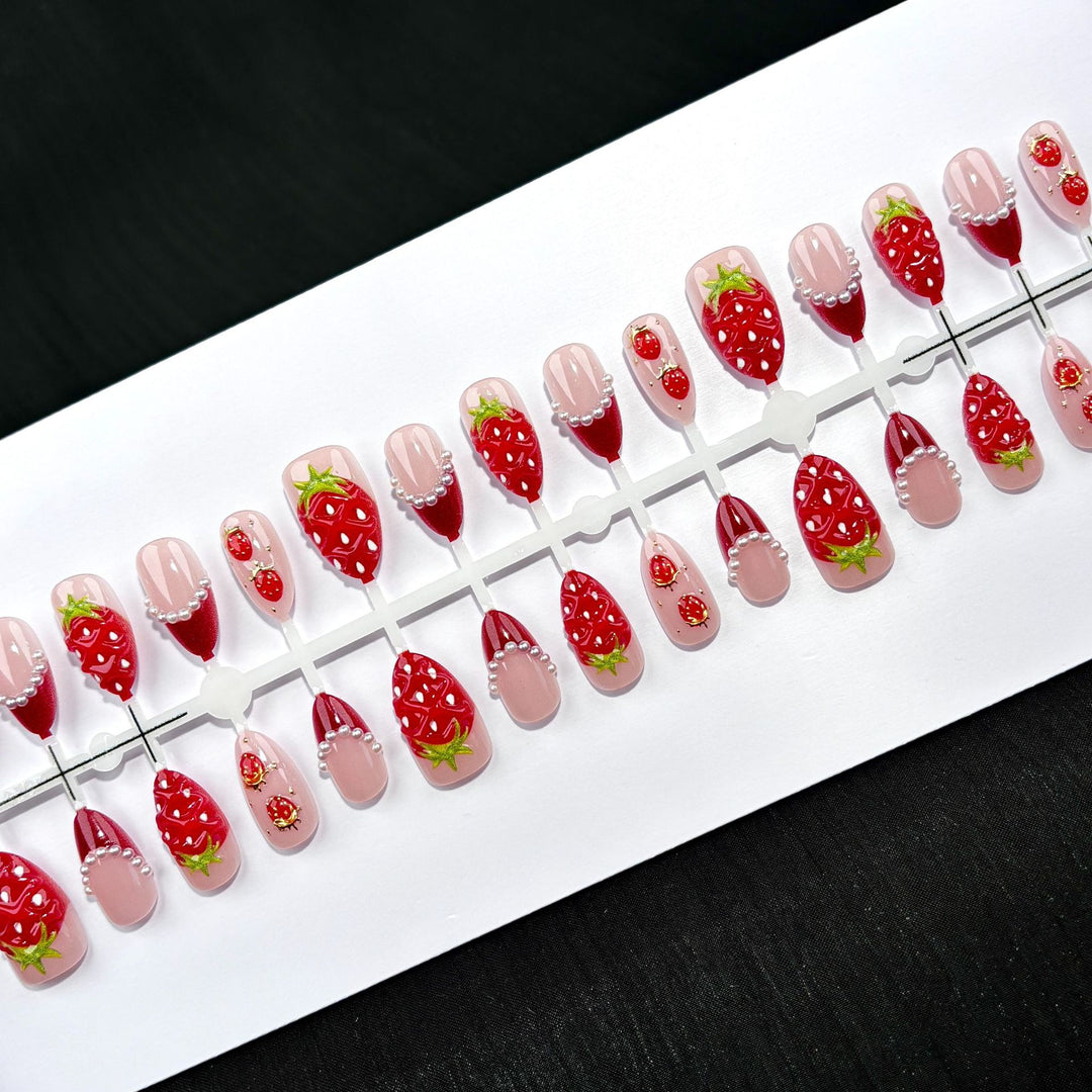 Strawberry-Themed Press-On Nail Set