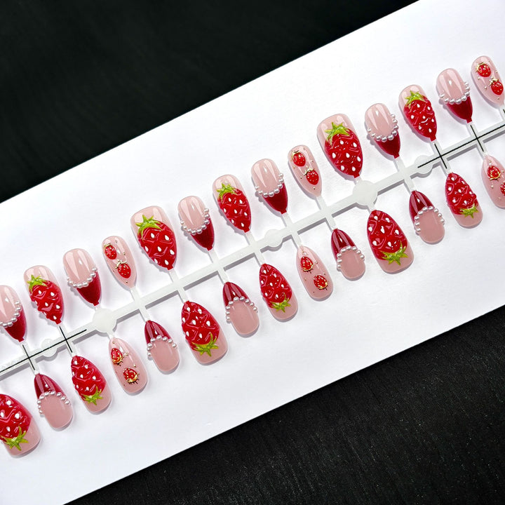 Strawberry-Themed Press-On Nail Set
