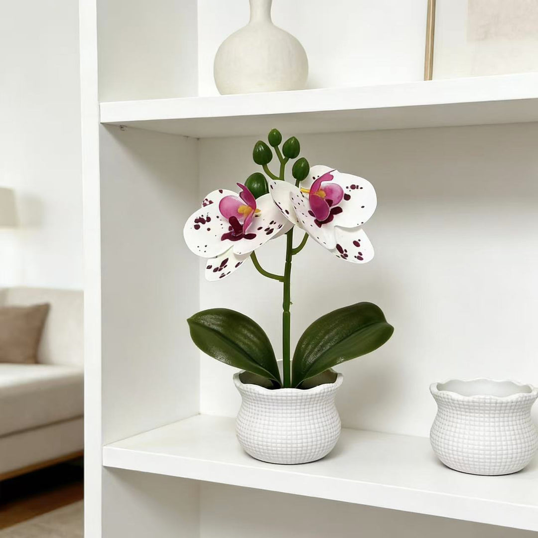 Elegant Artificial Orchid Plant Arrangement for Home Decor Display