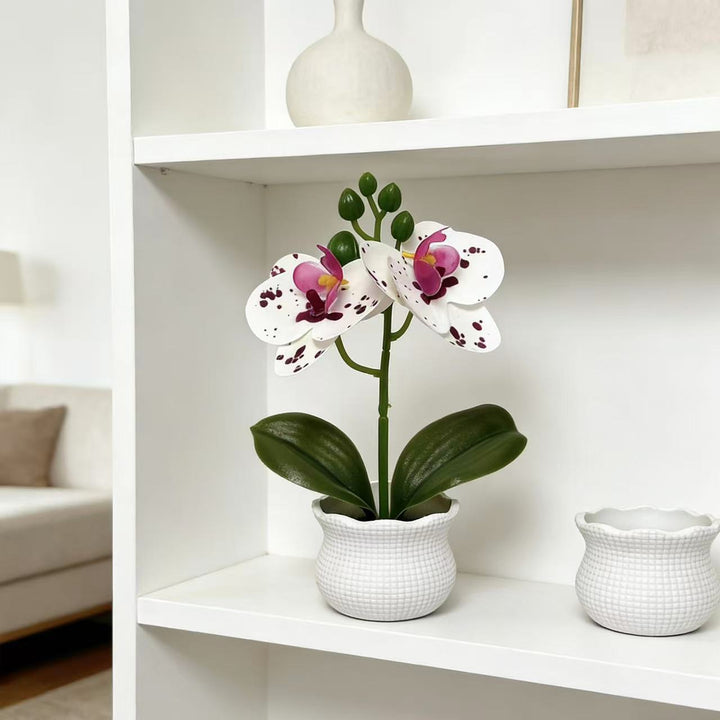 Elegant Artificial Orchid Plant Arrangement for Home Decor Display