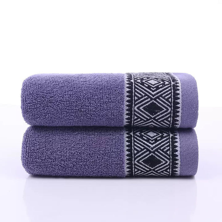 Terry Bath Towel Set With Elegant Geometric Border Stornfield