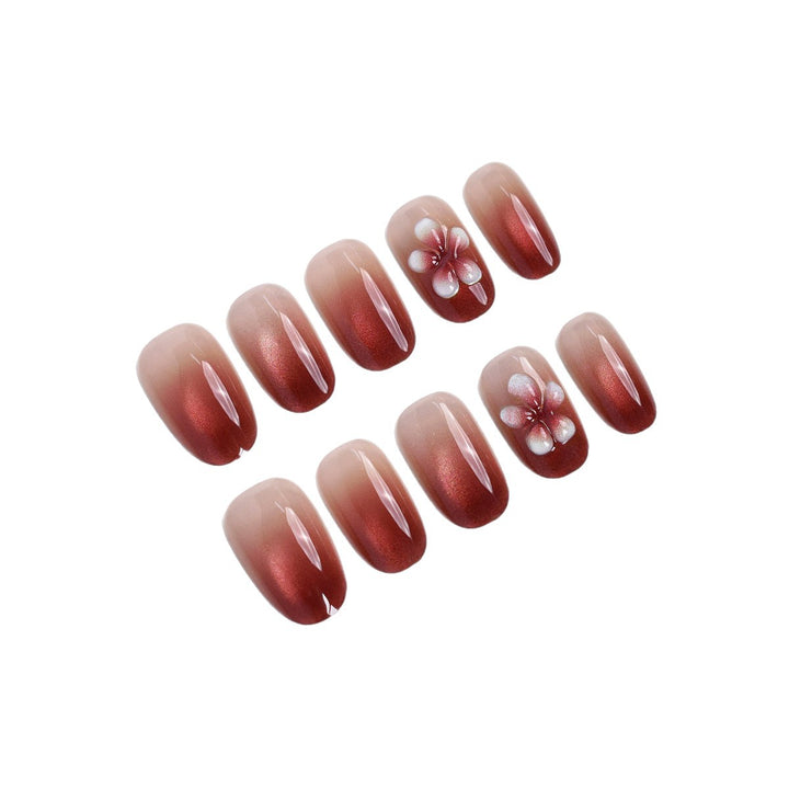 Elegant Floral Press-On Nail Set Stornfield