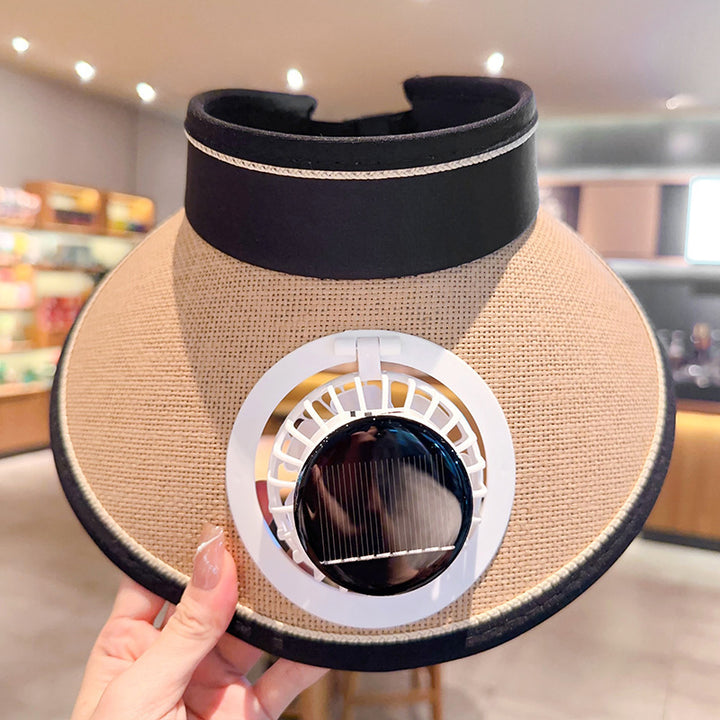 Bbreathable sun hat with two integrated mini fans, wide brim and adjustable chin strap Stornfield