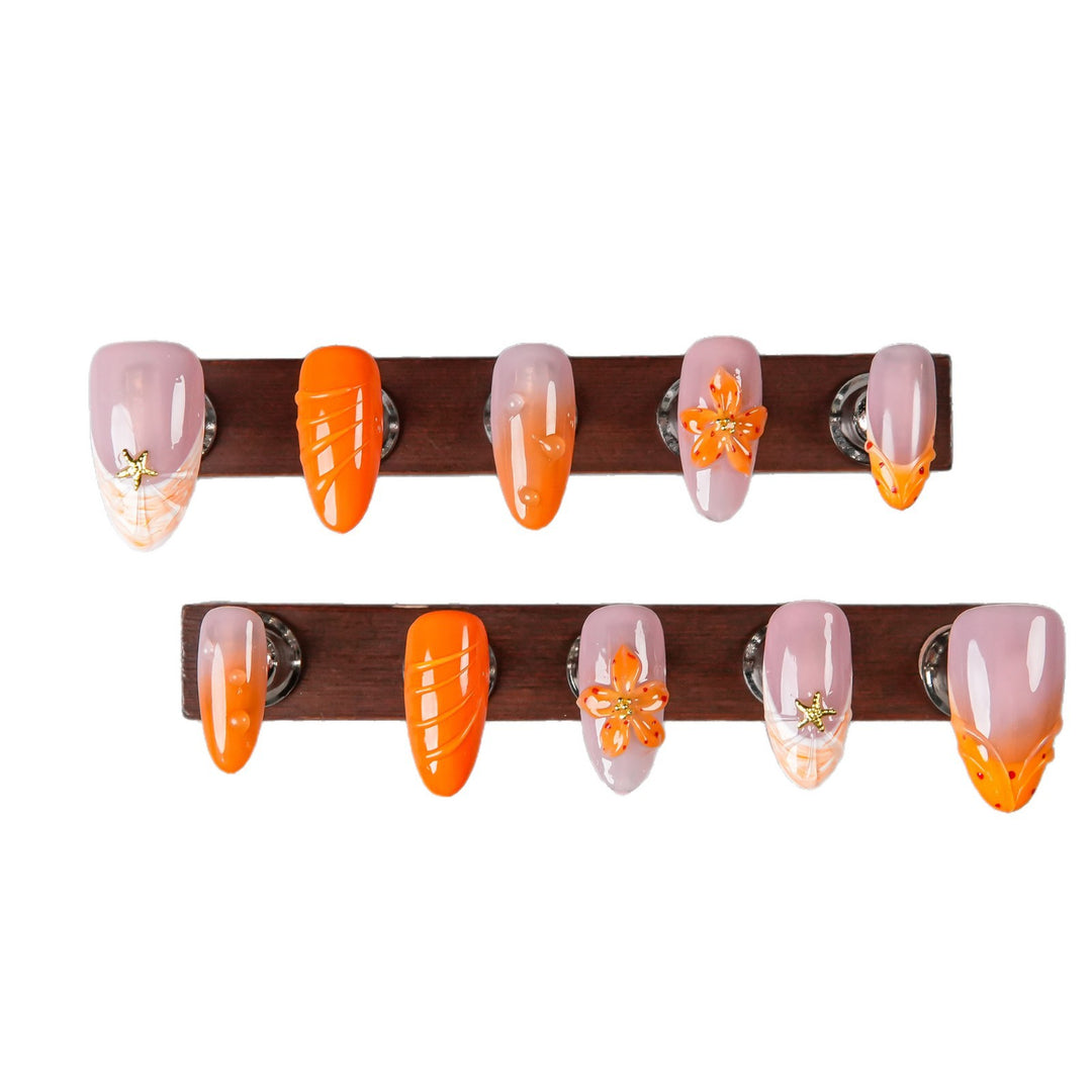 Artistic Floral Pattern Press-On Nails