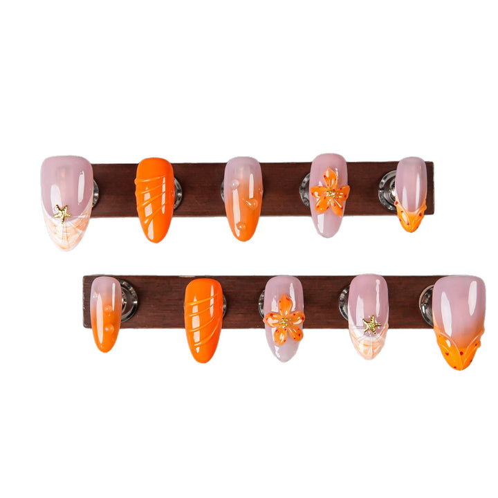 Artistic Floral Pattern Press-On Nails