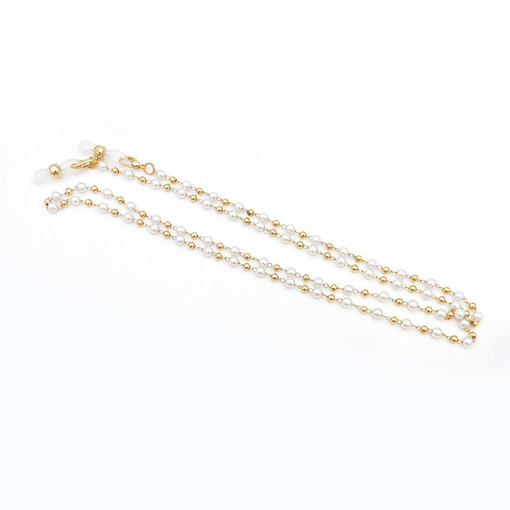 Pearl jewelry chain with golden link chain Stornfield