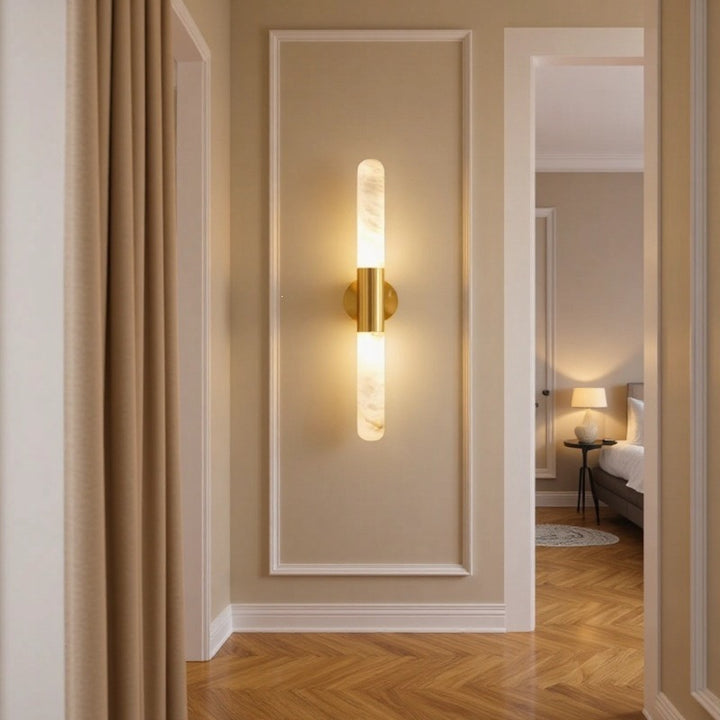 Modern Marble and Brass Wall Light