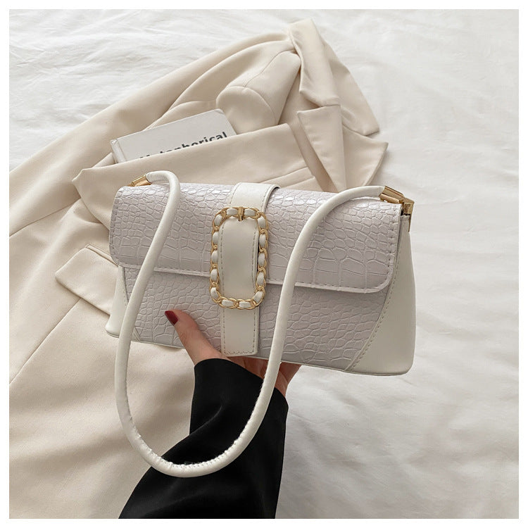 Crocodile Patterned Chain Strap Handbag Stornfield
