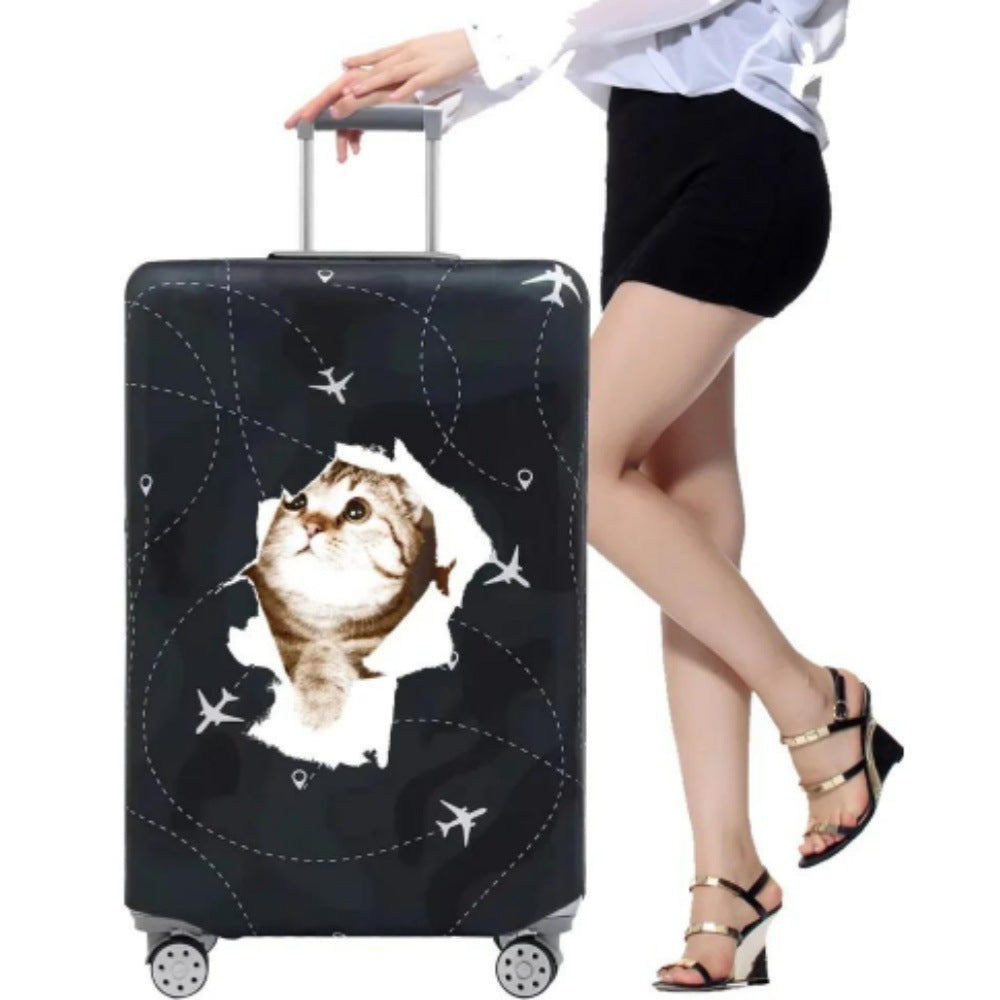 Women's hard shell suitcase with playful cat motif Stornfield