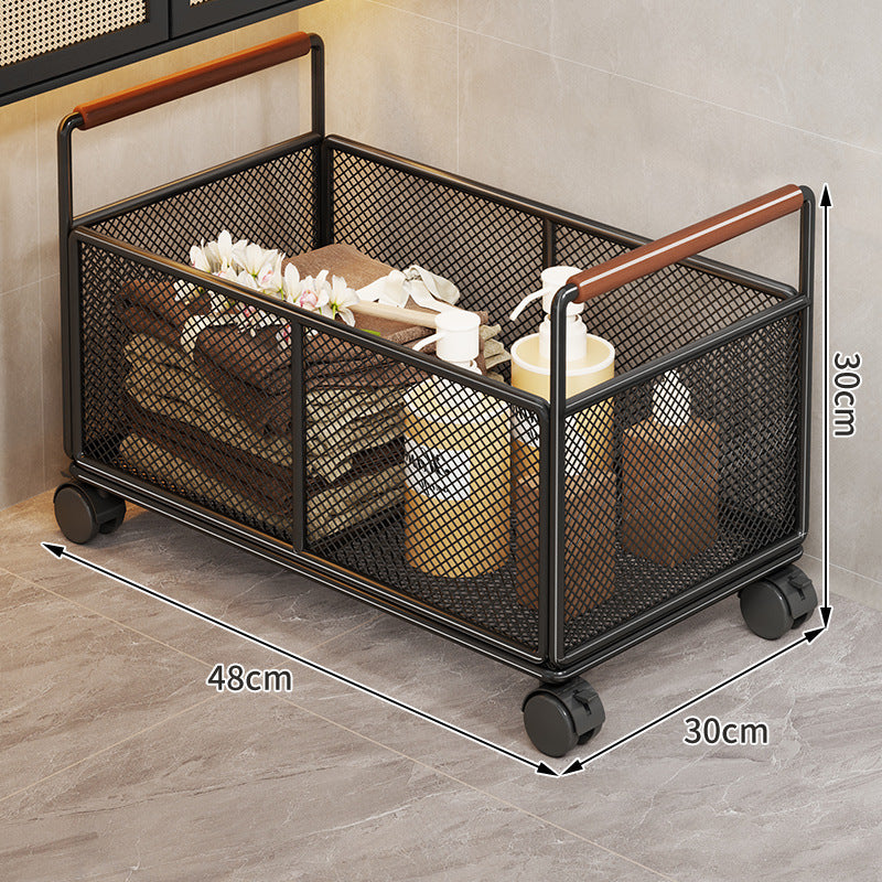 Rolling Ventilated Laundry Storage Cart with Handles