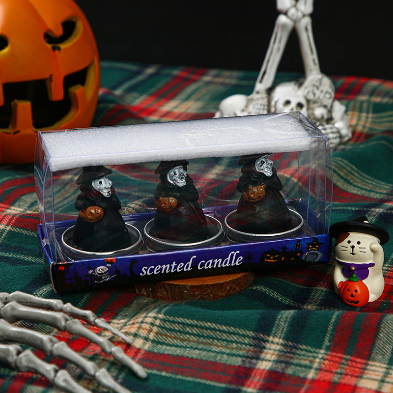 Halloween Scented Witch Skeleton Tealight Candle Trio