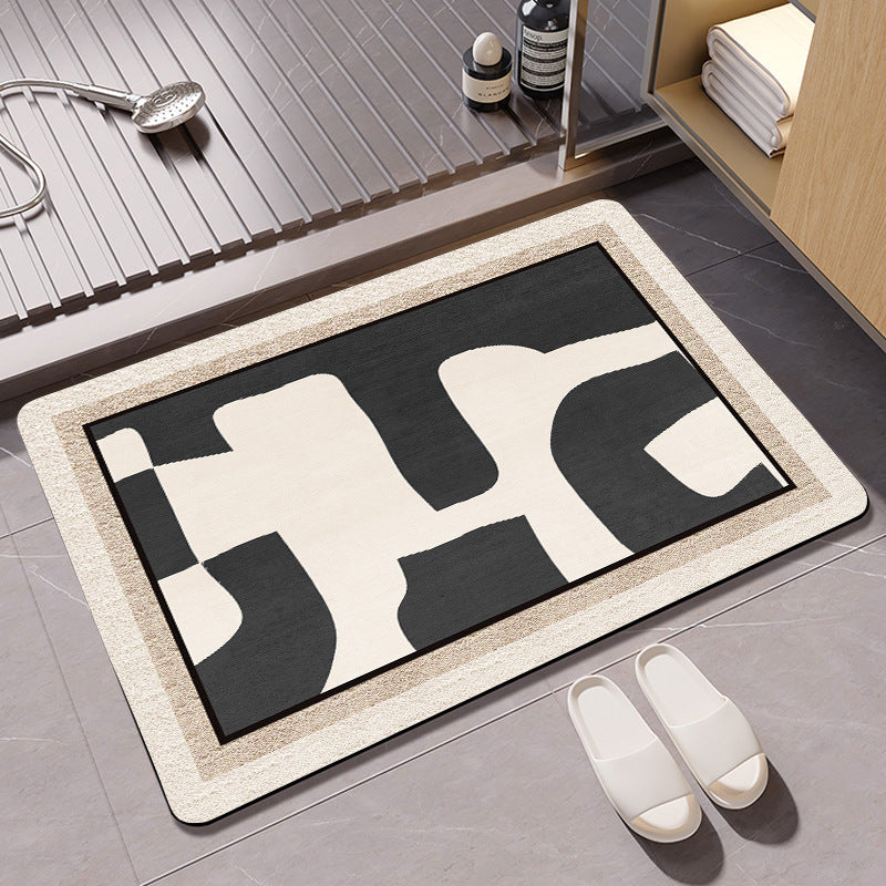 Textured Geometric Bath Mat Stornfield