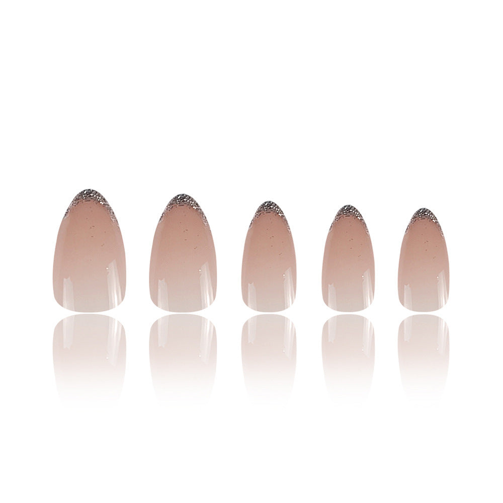 Elegant Glittered Almond-Shaped Press-On Nail Tips Stornfield