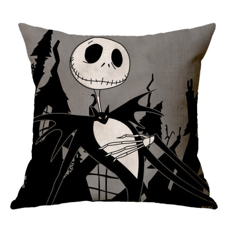 Artistic Halloween-Themed Decorative Throw Pillow