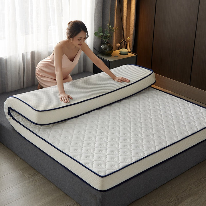 Foldable Quilted Memory Foam Mattress Topper with Breathable Knit Cover & Non-Slip Base