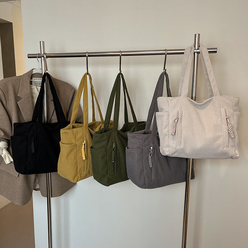 Corduroy Multi-Pocket Tote Bag Stornfield