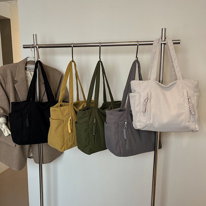 Corduroy Multi-Pocket Tote Bag Stornfield