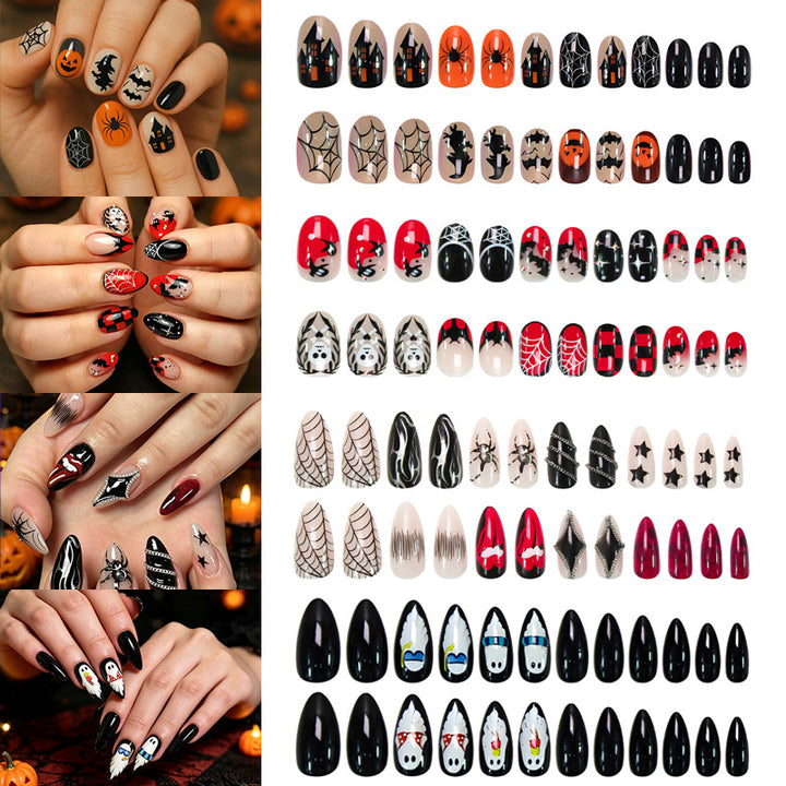 Halloween Acrylic Nail Set with Creative and Playful Motif Designs Stornfield