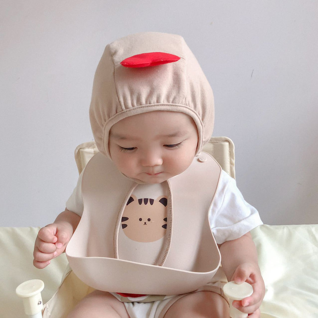 Silicone Baby Bib with Deep Crumb Pocket and Adjustable Snap Neck