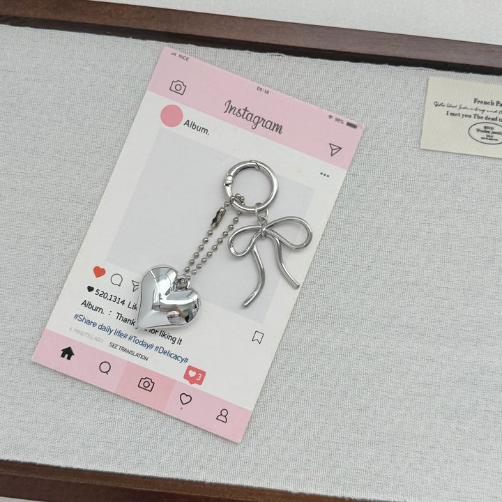 Heart-Shaped Charm Keychain with Bow Stornfield